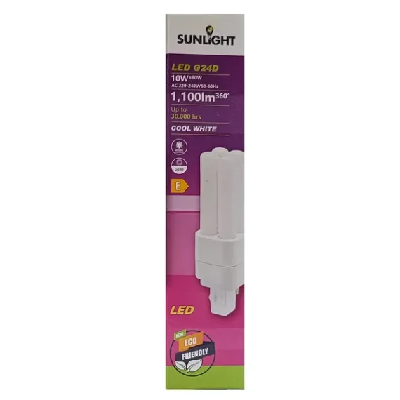 Light Bulb LED 2-Pins Sunlight G24D 10W